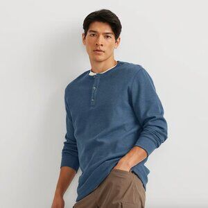 Men's Eddie's Favorite Thermal Henley Blue Size M